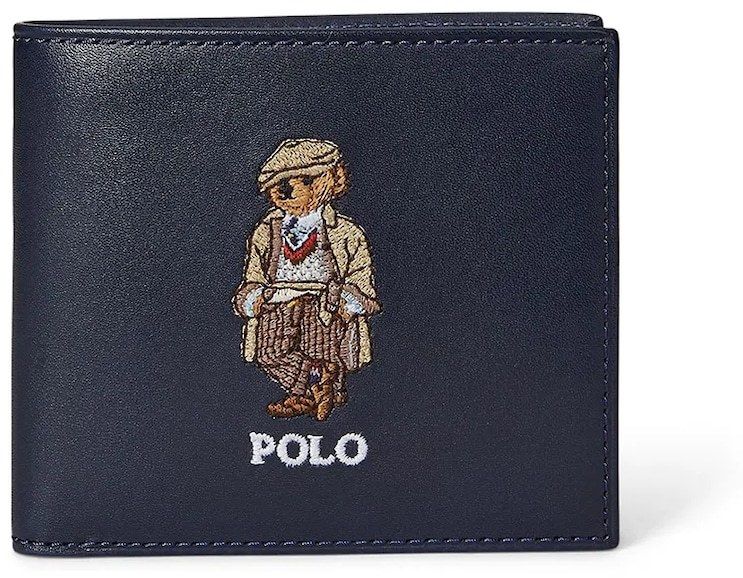 Kožená peňaženka Polo Ralph Lauren tmavomodrá farba, 405974619