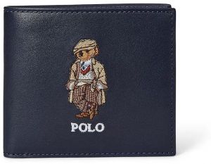 Kožená peňaženka Polo Ralph Lauren tmavomodrá farba, 405974619