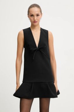 Šaty MSGM čierna farba, mini, rovný strih, 3941MDA06.257608
