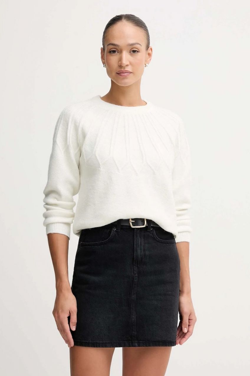 Sveter s prímesou vlny Pepe Jeans béžová farba, PL7000061