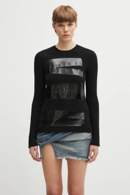 Sveter s prímesou vlny MM6 Maison Margiela čierna farba, ľahký, S62HL0041.M13196.900S