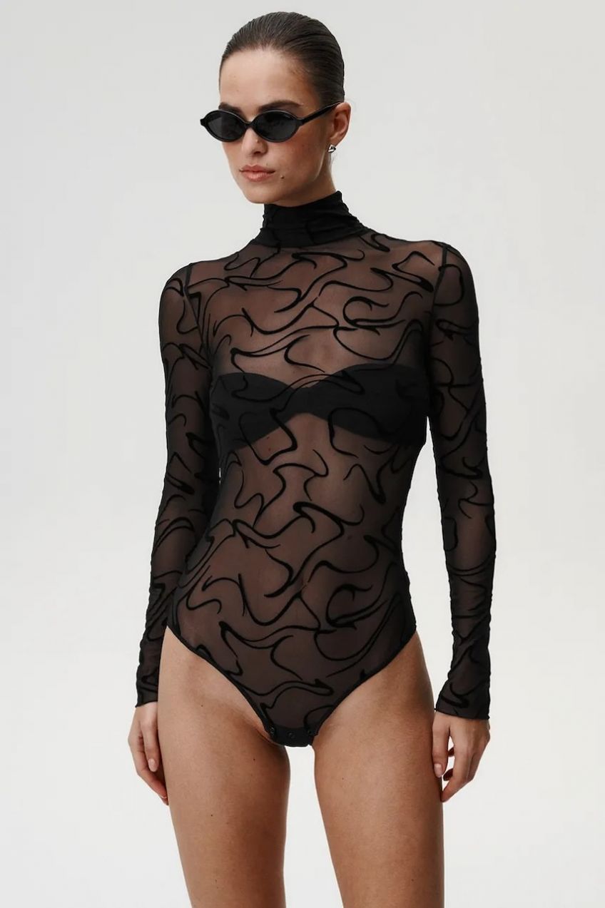 Body Undress Code čierna farba, vzorované, 976