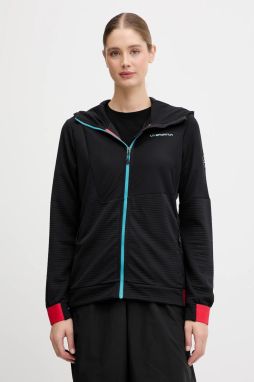 Športová mikina LA Sportiva Mood čierna farba, s kapucňou, jednofarebná, ZACF002