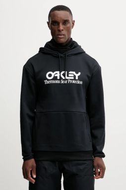 Športová mikina Oakley RIDER čierna farba, s kapucňou, s potlačou, FOA402381