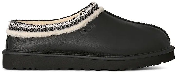 Kožené papuče UGG Tasman Noir čierna farba, 1171303.BLK