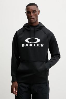 Športová mikina Oakley SIERRA čierna farba, s kapucňou, s potlačou, FOA402382