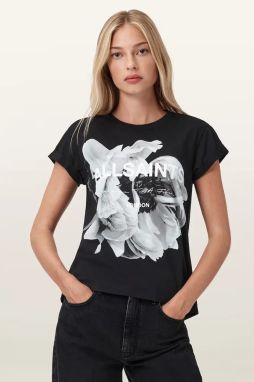 Bavlnené tričko AllSaints LENA dámske, čierna farba, W021JD