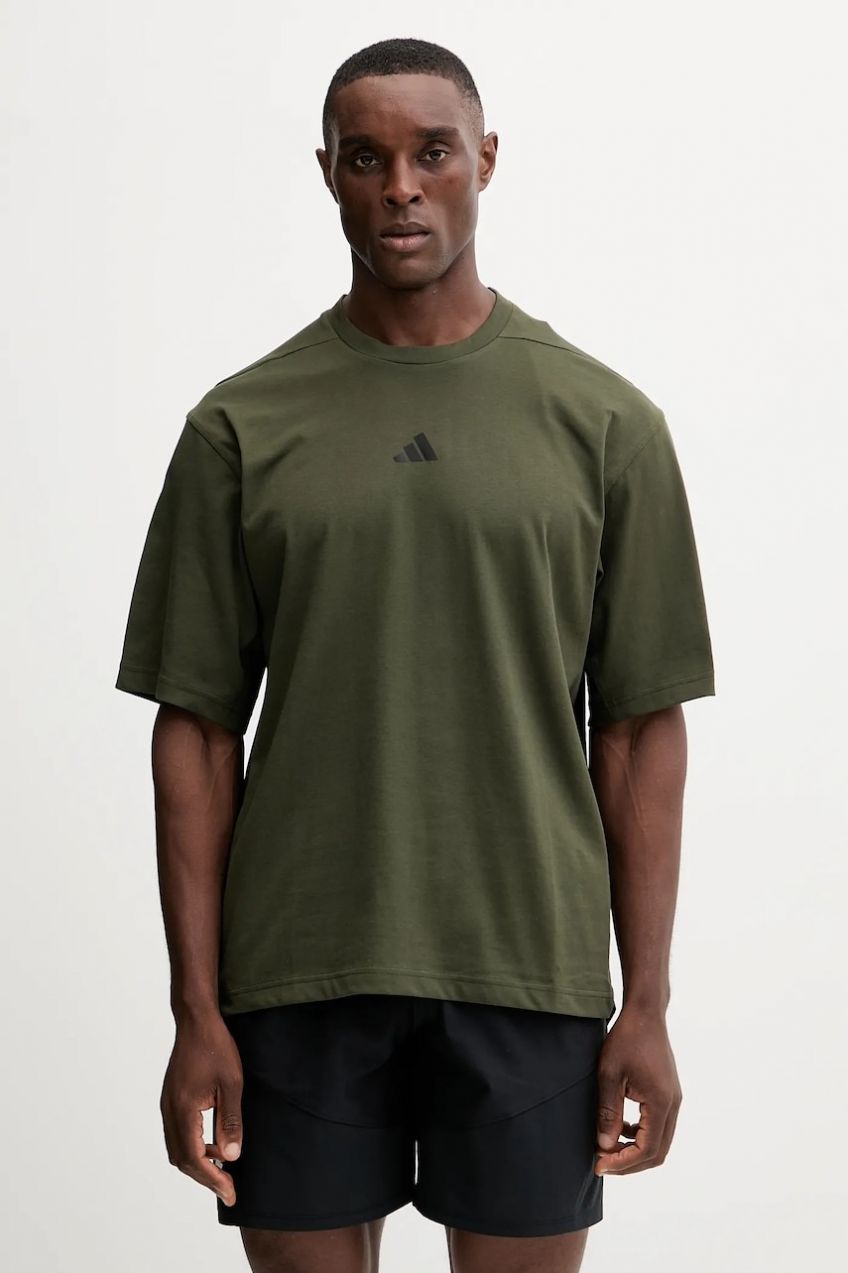 Tréningové tričko adidas Performance Power Workout zelená farba, s potlačou, JV9688