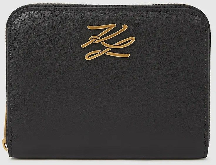 Kožená peňaženka Karl Lagerfeld čierna farba, A4W32036