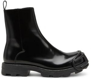 Kožené členkové topánky Diesel D-Hammer Bt Zip D čierna farba, Y03254-P5268-H0015