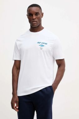 Bavlnené tričko Rip Curl pánske, fialová farba, s potlačou, 0CAMTE