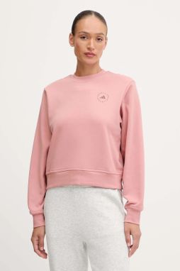 Bavlnená mikina adidas by Stella McCartney oranžová farba, s potlačou, JX6784