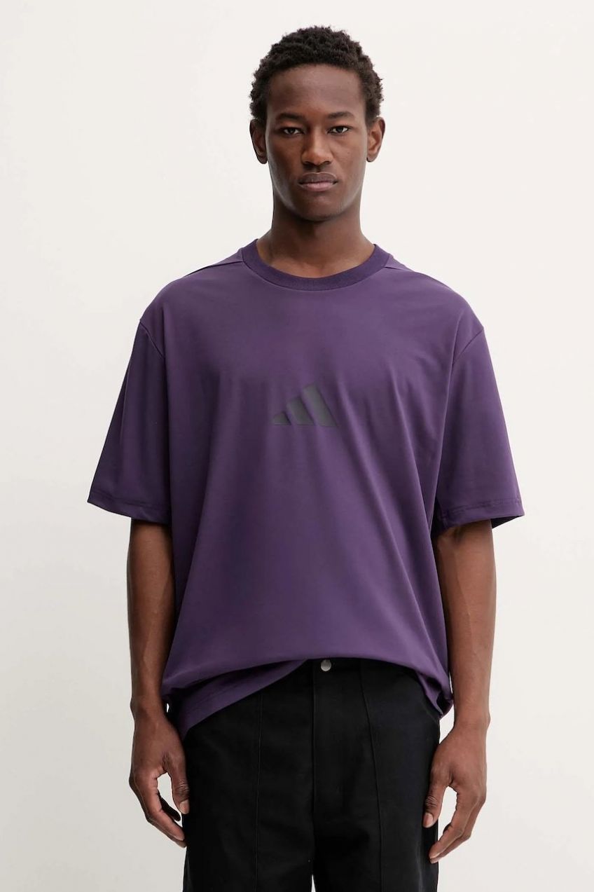 Tričko adidas adidas x Z.N.E pánske, fialová farba, s potlačou, JW4783