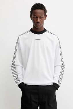 Tričko s dlhým rukávom adidas Originals biela farba, s nášivkou, JX3100