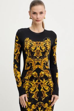 Šaty Versace Jeans Couture čierna farba, mini, priliehavé, 79HAO9P0 JS524