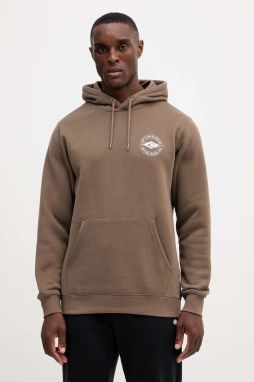 Mikina Rip Curl STAPLE hnedá farba, s kapucňou, s potlačou, 095MFL