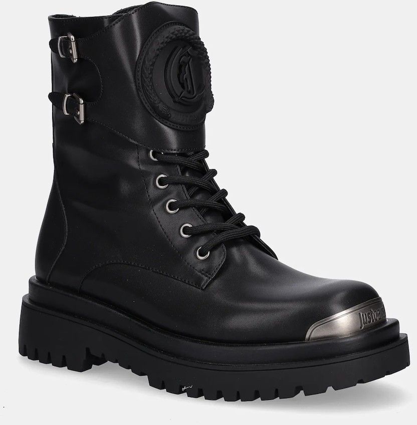 Členkové topánky Just Cavalli čierna farba, 79QA3S92ZSD48899