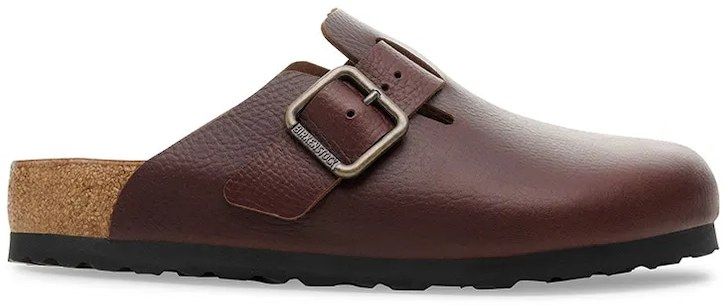 Kožené šľapky Birkenstock Boston Vintage Wood Wire Buckle hnedá farba, 1030703