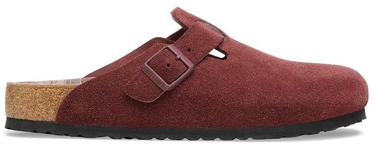 Semišové šľapky Birkenstock Boston Varsity červená farba, 1030648