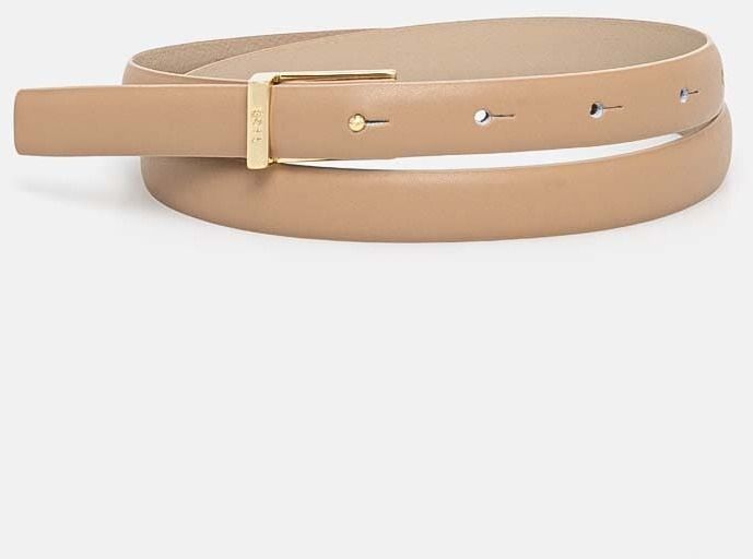 Kožený opasok BOSS dámsky, béžová farba, 50522939