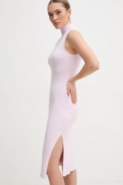 Šaty Dkny ružová farba, mini, priliehavá, DJ5R0626