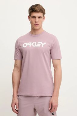Bavlnené tričko Oakley MARK II pánske, ružová farba, s potlačou, FOA404011