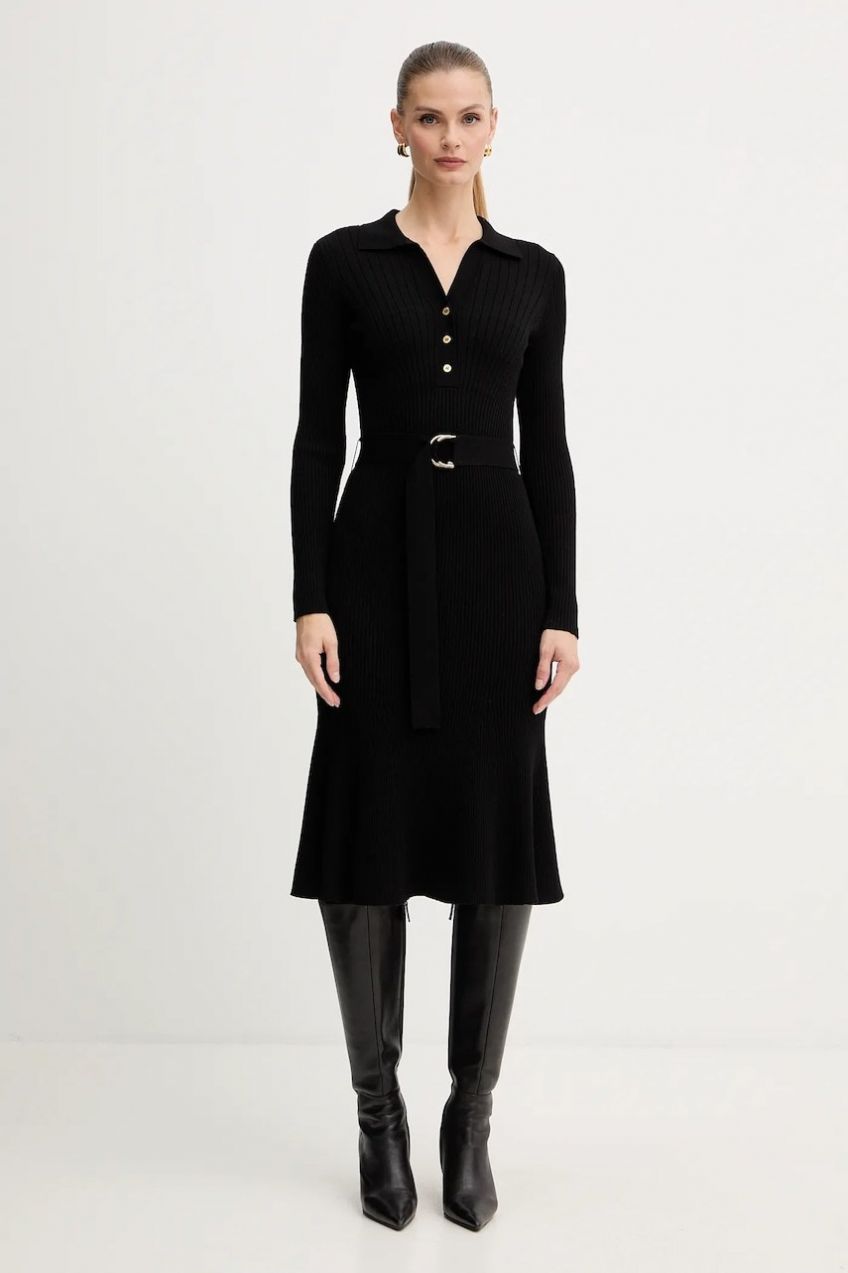Šaty Marciano Guess AGATHE čierna farba, maxi, áčkový strih, 5BGK07 5891Z