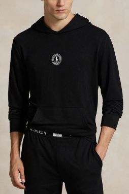 Pyžamová mikina Polo Ralph Lauren čierna farba, s potlačou, 714P03152