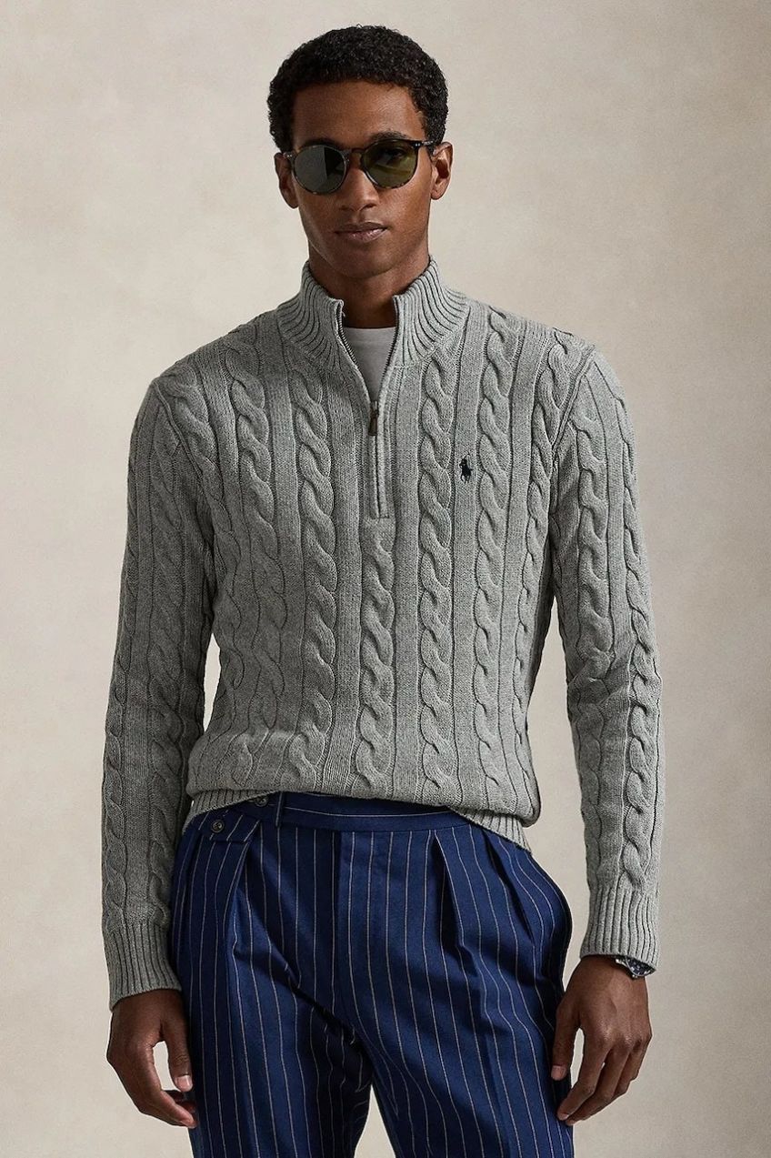Bavlnený sveter Polo Ralph Lauren bordová farba, s polorolákom, 710810841
