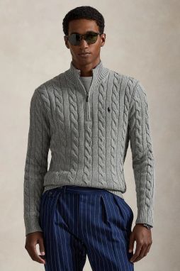 Bavlnený sveter Polo Ralph Lauren bordová farba, s polorolákom, 710810841