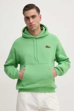 Bavlnená mikina Lacoste pánska, s kapucňou, jednofarebná, SH2754