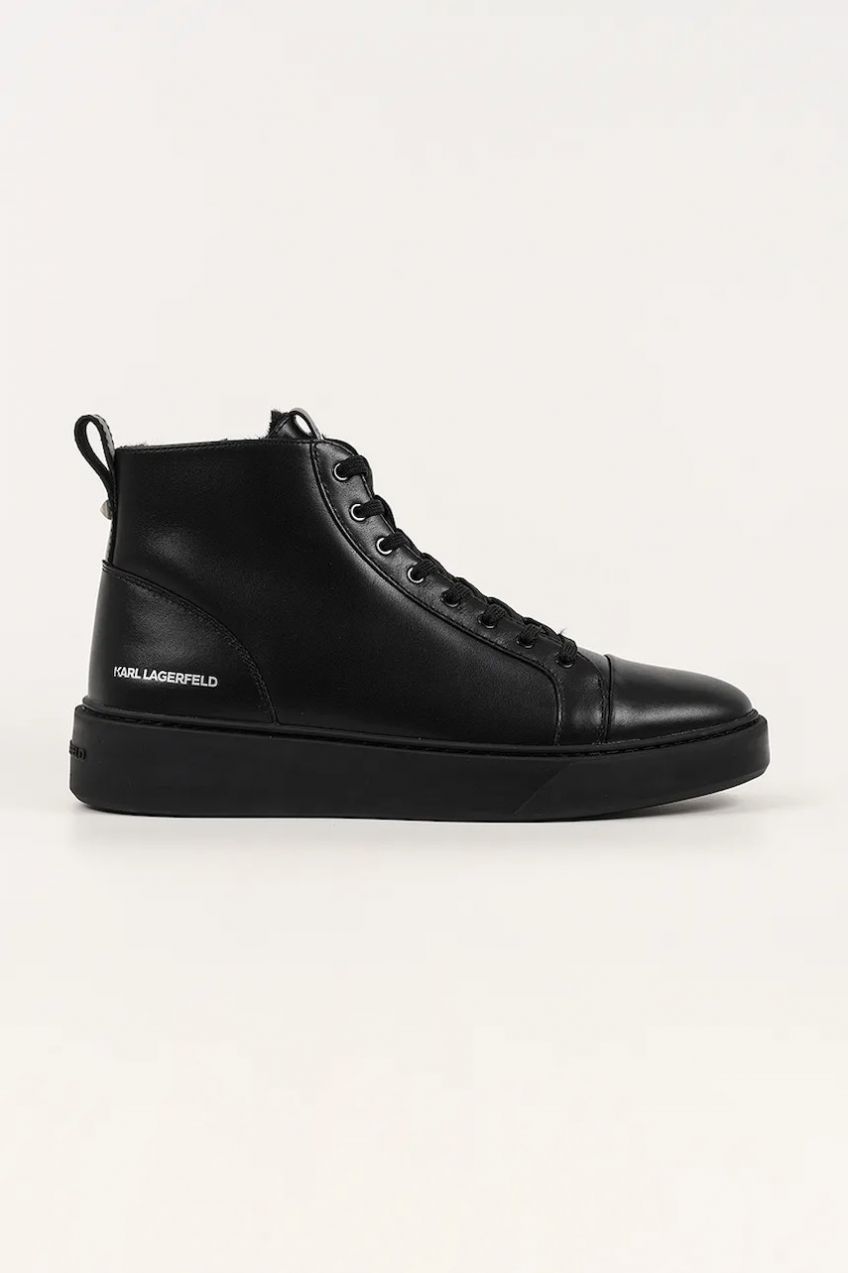 Semišové topánky Karl Lagerfeld FLINT II čierna farba, KL53354L