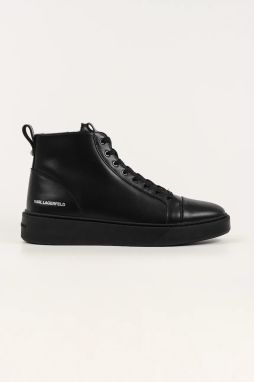 Semišové topánky Karl Lagerfeld FLINT II čierna farba, KL53354L