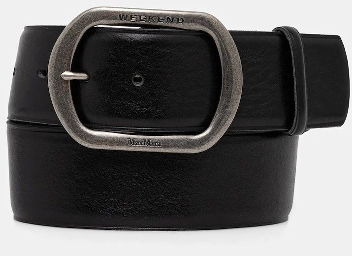 Kožený opasok Weekend Max Mara CLAVIER čierna farba, 2525506025600