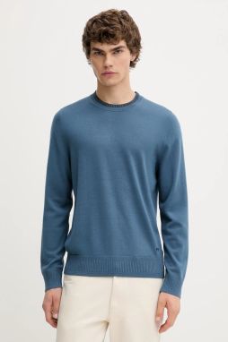 Vlnený sveter PS Paul Smith tmavomodrá farba, ľahký, M2R-302Z-T21861