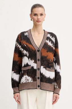 Kardigan s prídavkom alpaky Missoni hnedá farba, DS25WM0X.BK01C2