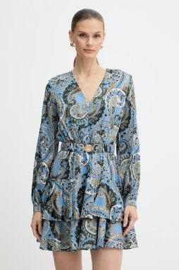 Šaty Guess CLARISSE modrá farba, mini, áčkový strih, W5BK53 W2770