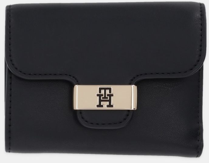 Peňaženka Tommy Hilfiger dámska, čierna farba, AW0AW18034