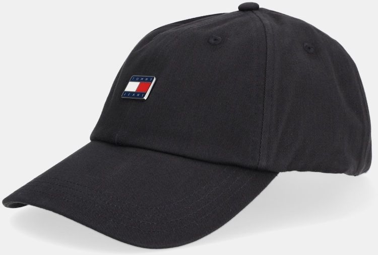 Bavlnená šiltovka Tommy Jeans čierna farba, AW0AW17901