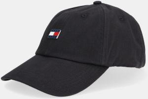 Bavlnená šiltovka Tommy Jeans čierna farba, AW0AW17901