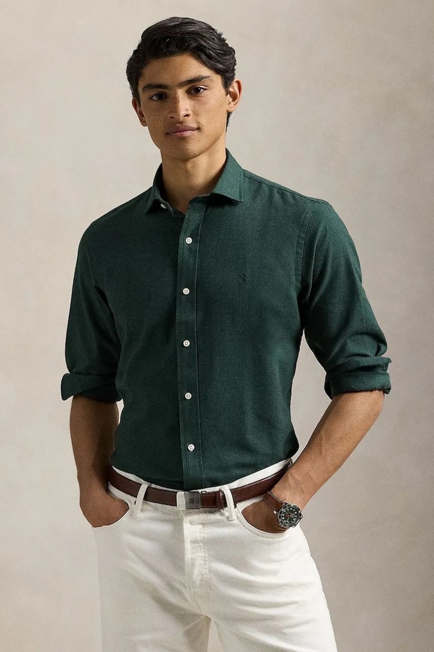 Košeľa Polo Ralph Lauren béžová farba, regular, 710P00661