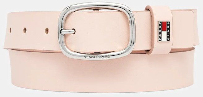 Kožený opasok Tommy Jeans béžová farba, AW0AW15836