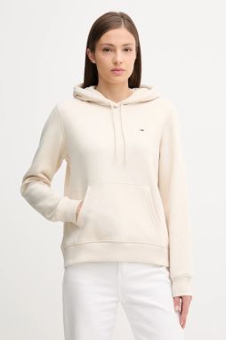 Mikina Tommy Jeans béžová farba, s kapucňou, jednofarebná, DW0DW19958
