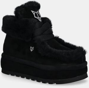Semišové snehule Naked Wolfe Bambi čierna farba, Bambi Suede Shearling Black