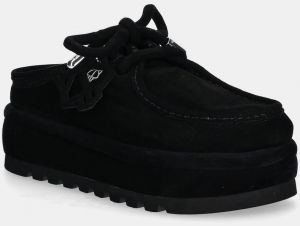 Semišové papuče Naked Wolfe Blizzard čierna farba, Blizzard Suede Shearling Black
