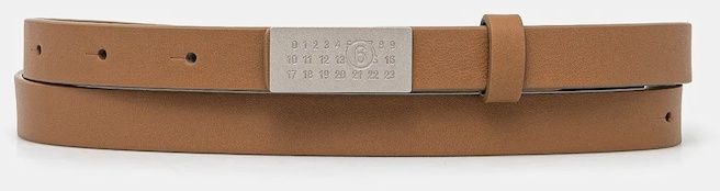 Kožený opasok MM6 Maison Margiela dámsky, hnedá farba, SA5TP0011