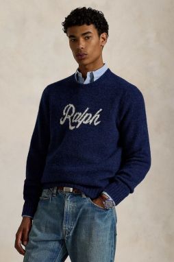 Sveter s prímesou vlny Polo Ralph Lauren tmavomodrá farba, ľahký, 710979098