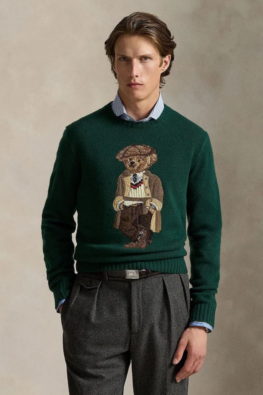 Vlnený sveter Polo Ralph Lauren zelená farba, 710978308