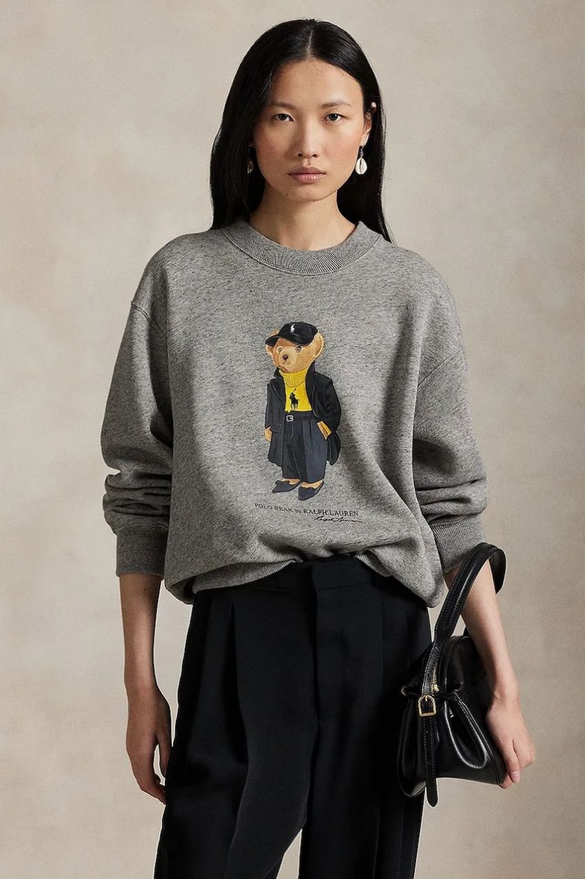 Mikina Polo Ralph Lauren šedá farba, s potlačou, 211A87104