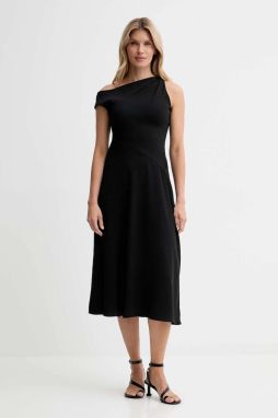Šaty Calvin Klein čierna farba, maxi, áčkový strih, LV044D045G